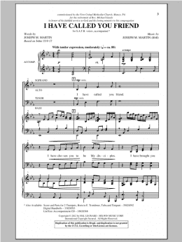 page one of I Have Called You Friend (SATB Choir)