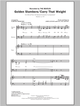page one of Golden Slumbers/Carry That Weight (SAB Choir)