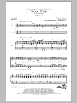 page one of Good Time (2-Part Choir)