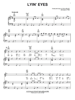 page one of Lyin' Eyes (Piano, Vocal & Guitar Chords (Right-Hand Melody))
