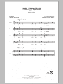 page one of When Sunny Gets Blue (SATB Choir)