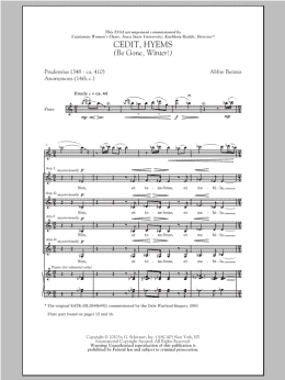 page one of Cedit, Hyems (Be Gone, Winter!) (SSA Choir)