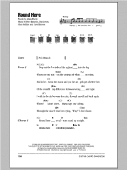 page one of Round Here (Guitar Chords/Lyrics)