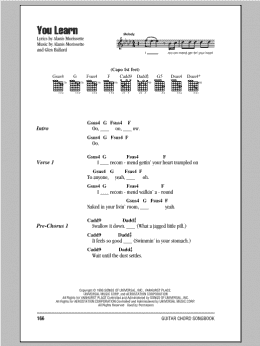 page one of You Learn (Guitar Chords/Lyrics)
