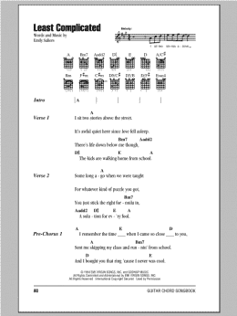 page one of Least Complicated (Guitar Chords/Lyrics)