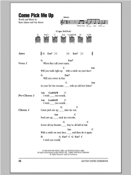 page one of Come Pick Me Up (Guitar Chords/Lyrics)