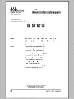 page one of J.A.R. (Jason Andrew Relva) (Guitar Chords/Lyrics)