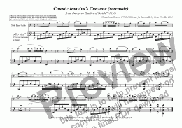 page one of Canzone from Barber of Seville (DB solo + cello)