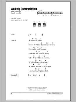 page one of Walking Contradiction (Guitar Chords/Lyrics)