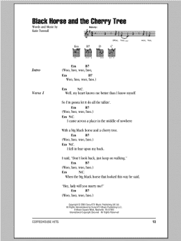 page one of Black Horse And The Cherry Tree (Guitar Chords/Lyrics)