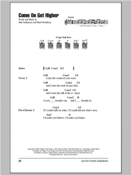 page one of Come On Get Higher (Guitar Chords/Lyrics)
