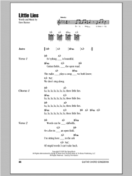 page one of Little Lies (Guitar Chords/Lyrics)