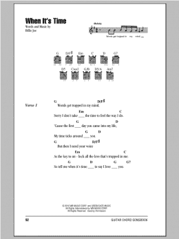 page one of When It's Time (Guitar Chords/Lyrics)