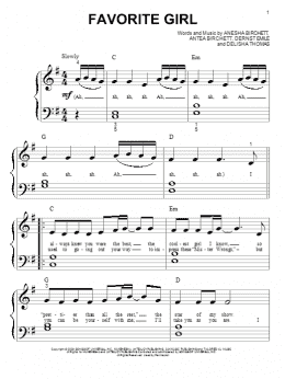 page one of Favorite Girl (Big Note Piano)