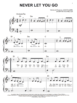 page one of Never Let You Go (Big Note Piano)