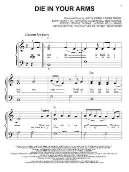 page one of Die In Your Arms (Big Note Piano)