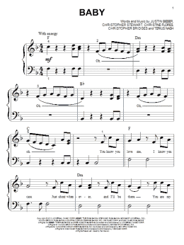 page one of Baby (Big Note Piano)