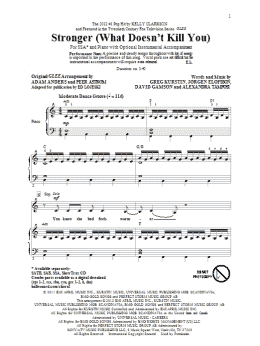 page one of Stronger (What Doesn't Kill You) (SSA Choir)