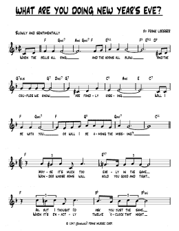 page one of What Are You Doing New Year's Eve? (Lead Sheet / Fake Book)