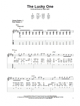 page one of The Lucky One (Easy Guitar Tab)