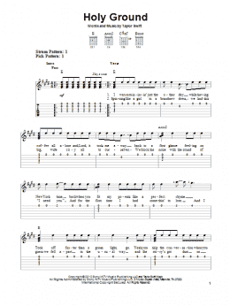 page one of Holy Ground (Easy Guitar Tab)
