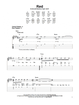 page one of Red (Easy Guitar Tab)