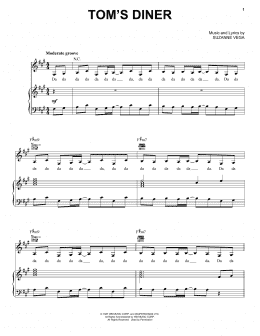 page one of Tom's Diner (Piano, Vocal & Guitar Chords (Right-Hand Melody))