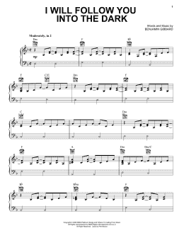 page one of I Will Follow You Into The Dark (Piano, Vocal & Guitar Chords (Right-Hand Melody))