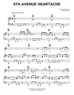page one of 6th Avenue Heartache (Piano, Vocal & Guitar Chords (Right-Hand Melody))