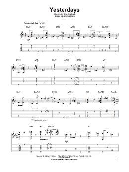 page one of Yesterdays (Solo Guitar)