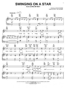 page one of Swinging On A Star (Piano, Vocal & Guitar Chords (Right-Hand Melody))