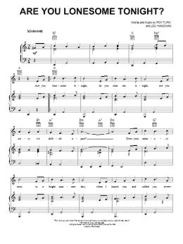 page one of Are You Lonesome Tonight? (Piano, Vocal & Guitar Chords (Right-Hand Melody))
