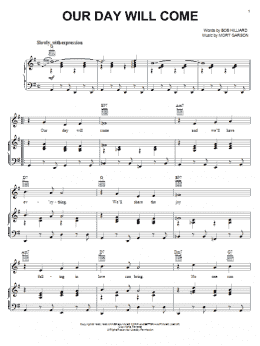 page one of Our Day Will Come (Piano, Vocal & Guitar Chords (Right-Hand Melody))