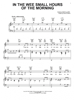 page one of In The Wee Small Hours Of The Morning (Piano, Vocal & Guitar Chords (Right-Hand Melody))