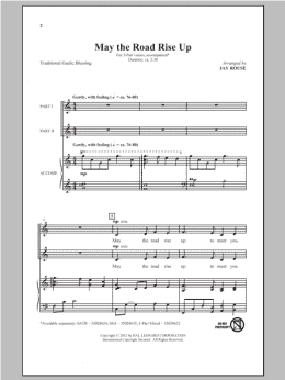 page one of May The Road Rise Up (2-Part Choir)