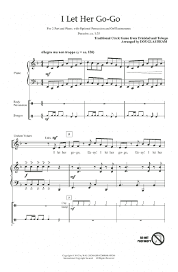 page one of I Let Her Go-Go (2-Part Choir)