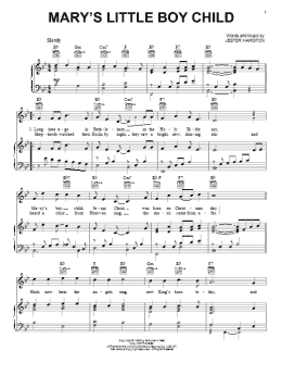 page one of Mary's Little Boy Child (Piano, Vocal & Guitar Chords (Right-Hand Melody))