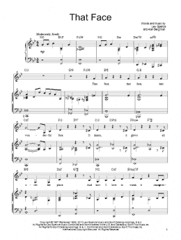 page one of That Face (Piano, Vocal & Guitar Chords (Right-Hand Melody))
