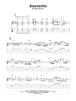 page one of Souvenirs (Guitar Tab (Single Guitar))