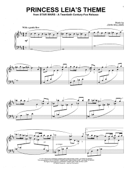 page one of Princess Leia's Theme (Piano Solo)