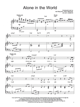 page one of Alone In The World (Piano, Vocal & Guitar Chords (Right-Hand Melody))