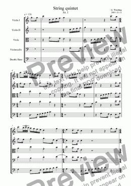 page one of String quintet Nr. I
