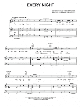 page one of Every Night (Piano, Vocal & Guitar Chords (Right-Hand Melody))