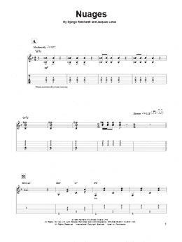 page one of Nuages (Guitar Tab (Single Guitar))