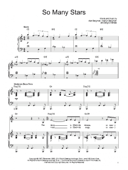 page one of So Many Stars (Piano, Vocal & Guitar Chords (Right-Hand Melody))