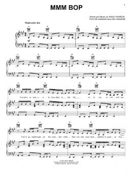 page one of MMM Bop (Piano, Vocal & Guitar Chords (Right-Hand Melody))