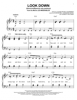 page one of Look Down (Gavroche) (Easy Piano)