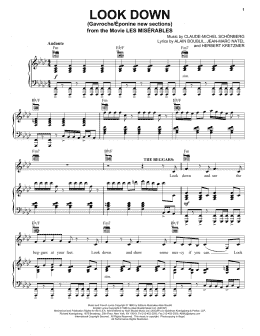 page one of Look Down (Gavroche) (Piano, Vocal & Guitar Chords (Right-Hand Melody))