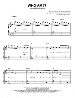 page one of Who Am I? (Easy Piano)