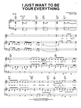page one of I Just Want To Be Your Everything (Piano, Vocal & Guitar Chords (Right-Hand Melody))